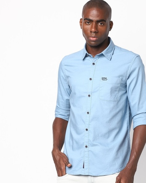 shirt with logo on pocket