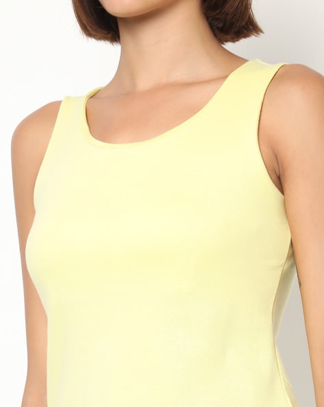 womens yellow sleeveless top