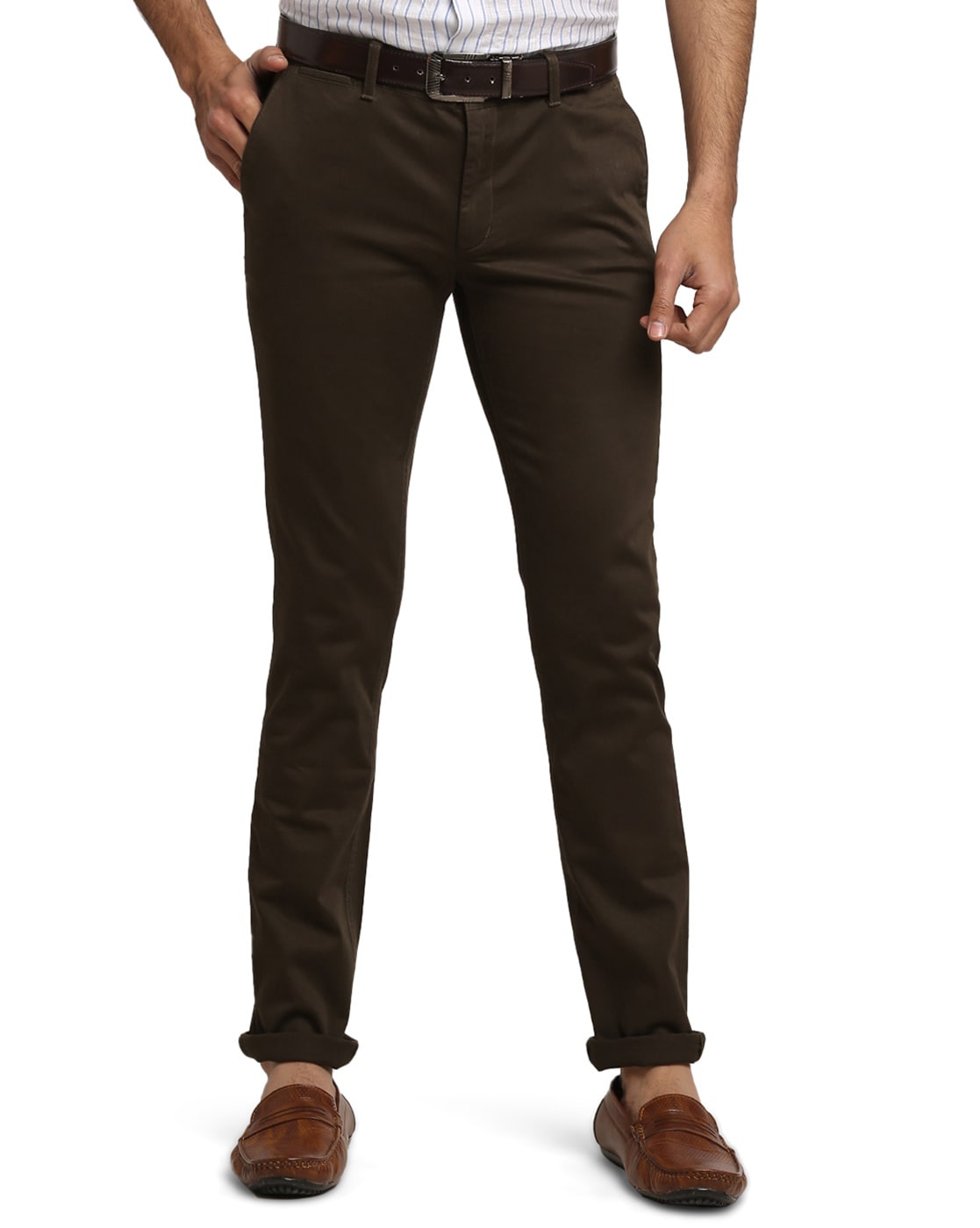 Buy Greenfibre Cream Cotton Slim Fit Trousers for Mens Online  Tata CLiQ