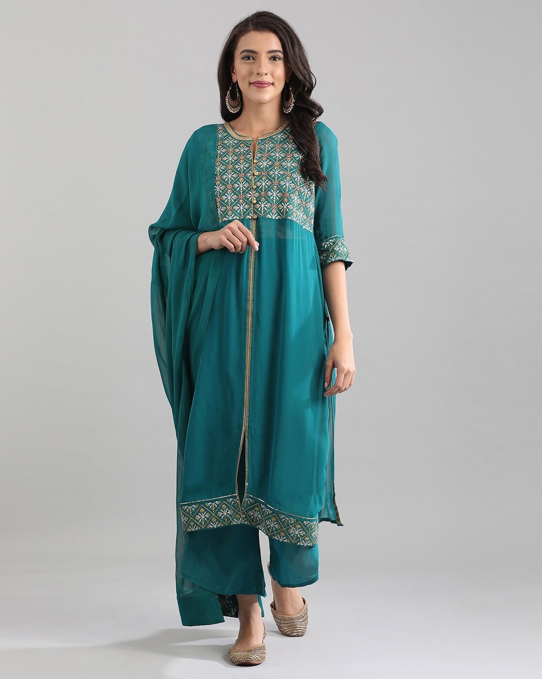 Buy Green Kurta Suit Sets for Women by ...