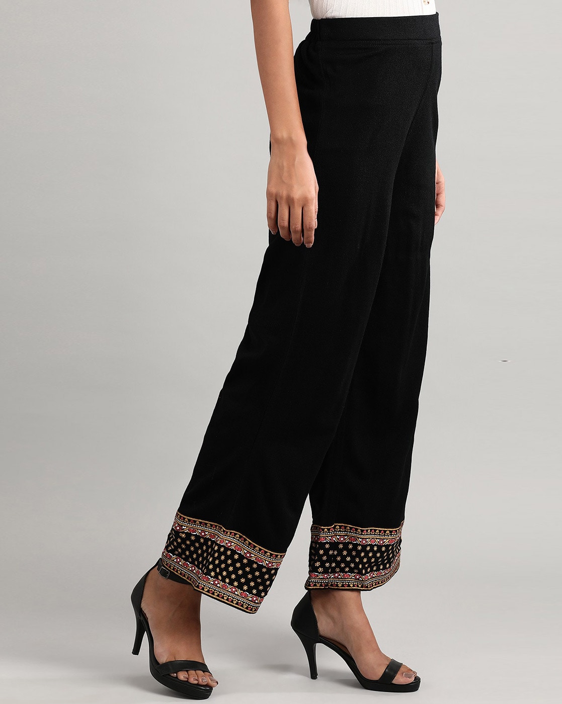 Buy Women's Solid Overlay Palazzo Pants with Semi-Elasticated Waistband  Online | Centrepoint KSA