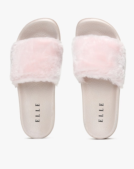 Fluffy discount womens sliders