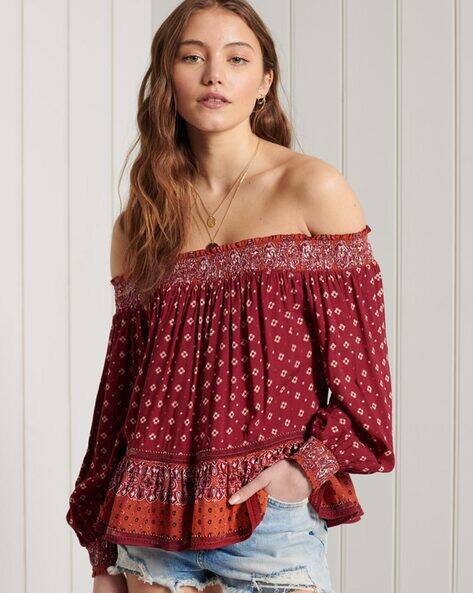 off the shoulder blouson top