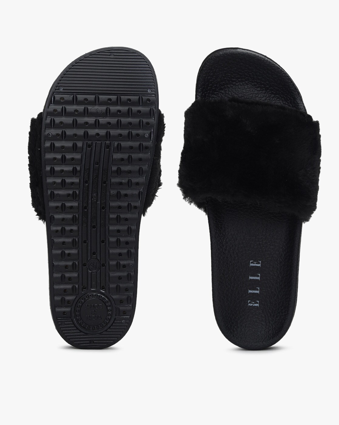 Fluffy faux fur discount sliders