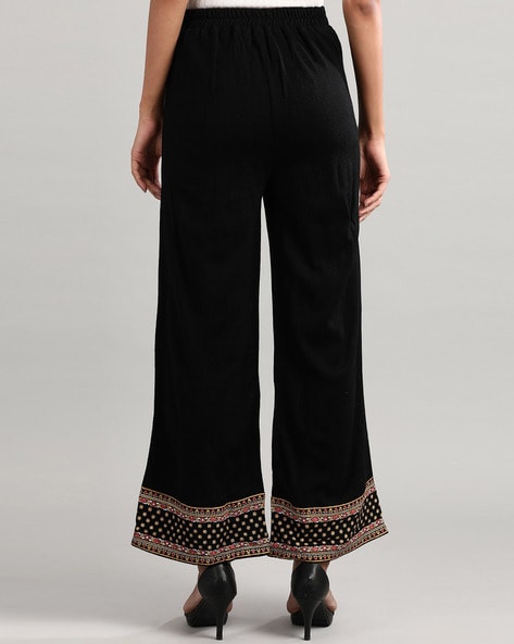 Printed Palazzo Pants with Semi-Elasticated Waist