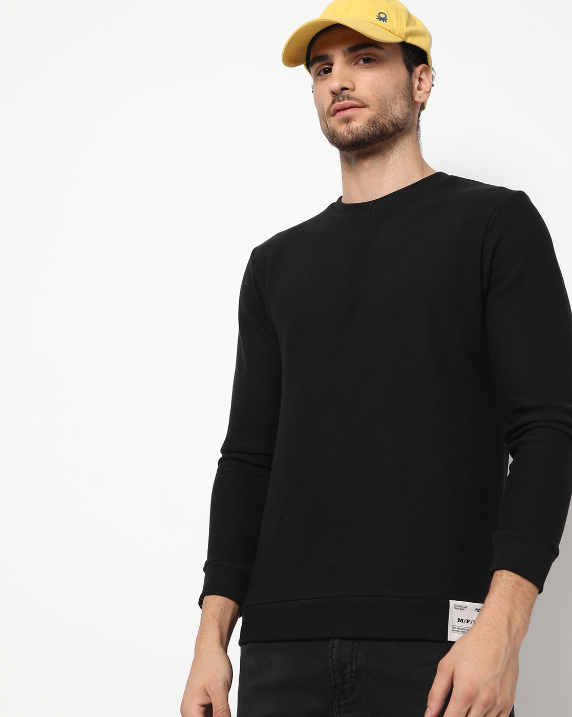 slim fit black sweatshirt