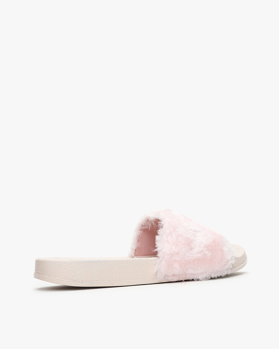 Pink fur slides hot sale