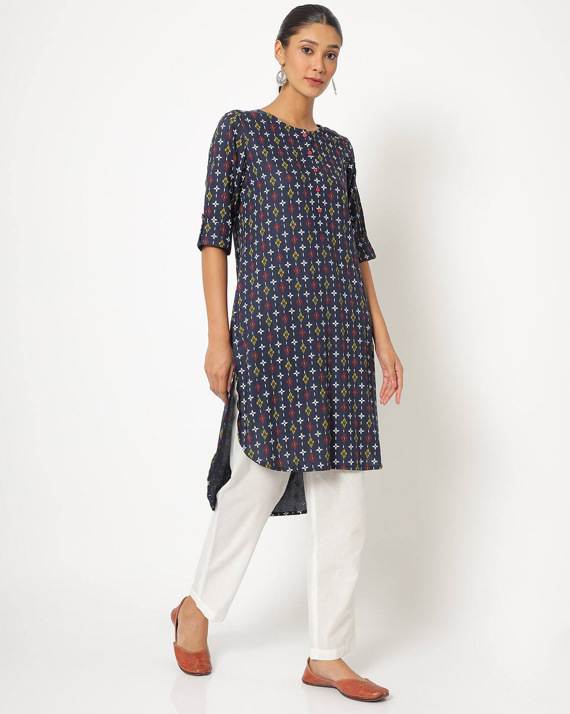 ajio ikat kurti