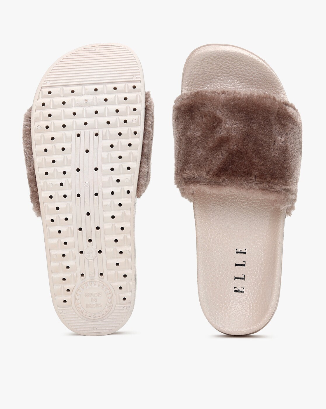 faux fur sliders womens