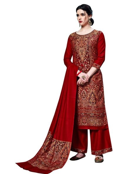 Textured Un-stitched Dress Material Price in India