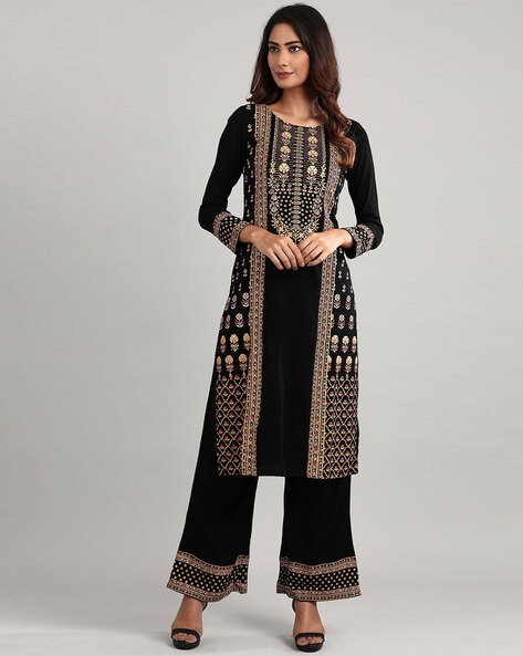 Buy Women's Solid Mid-Rise Palazzo Pants with Semi-Elasticated Waistband  Online | Centrepoint Kuwait
