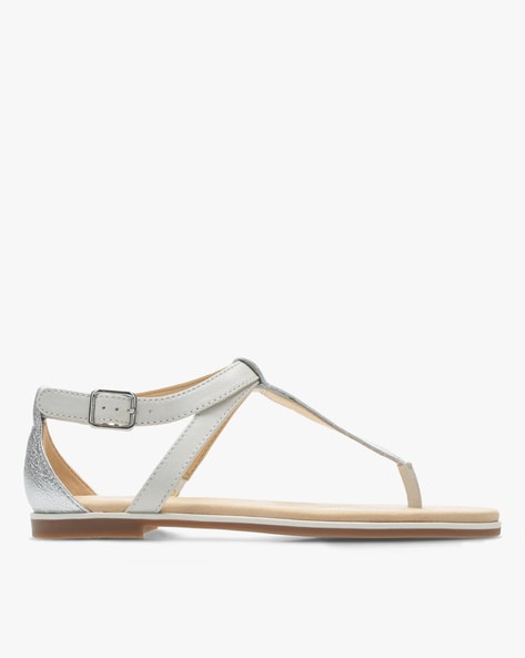 Buy Clarks Women White Leather Sandals - Heels for Women 1832218 | Myntra