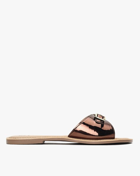 Amazon.com | MUK LUKS Women's Club Miami Sandals, Bronze, 6 | Flats