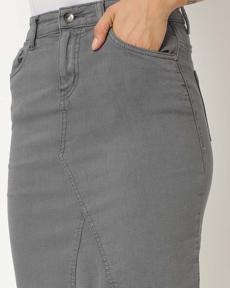 Old Navy Denim Skirt With Raw Edge