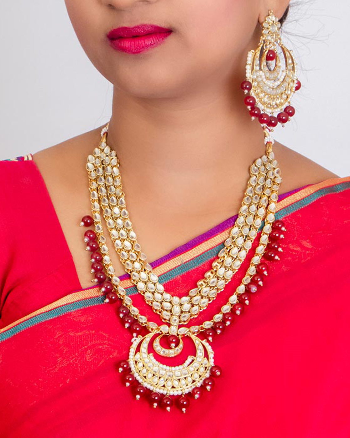 Sukkhi Exclusive Maroon Gold Plated Pearl Brooch for Women