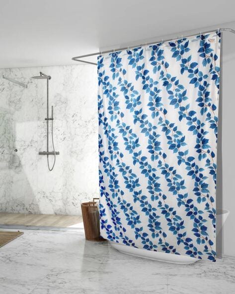 Blue Bath Curtains For Home, India Print Shower Curtain