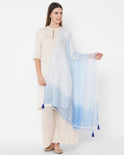 Striped Tasseled Dupatta Price in India