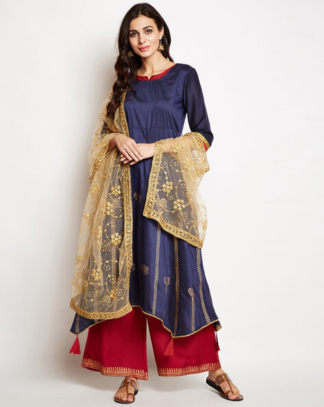 Floral Embroidered Dupatta Price in India