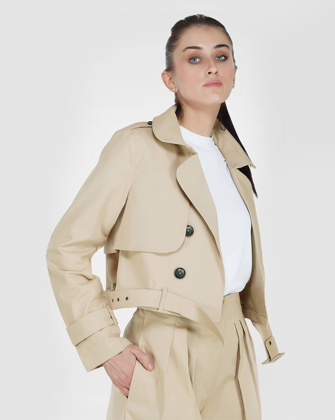 Buy Beige Jackets \u0026 Coats for Women by 
