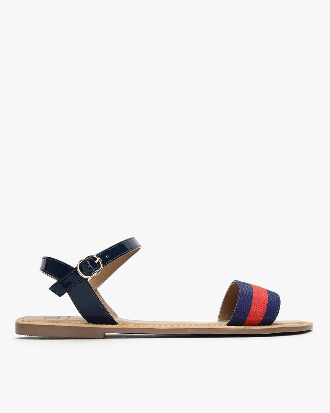 striped flat sandals