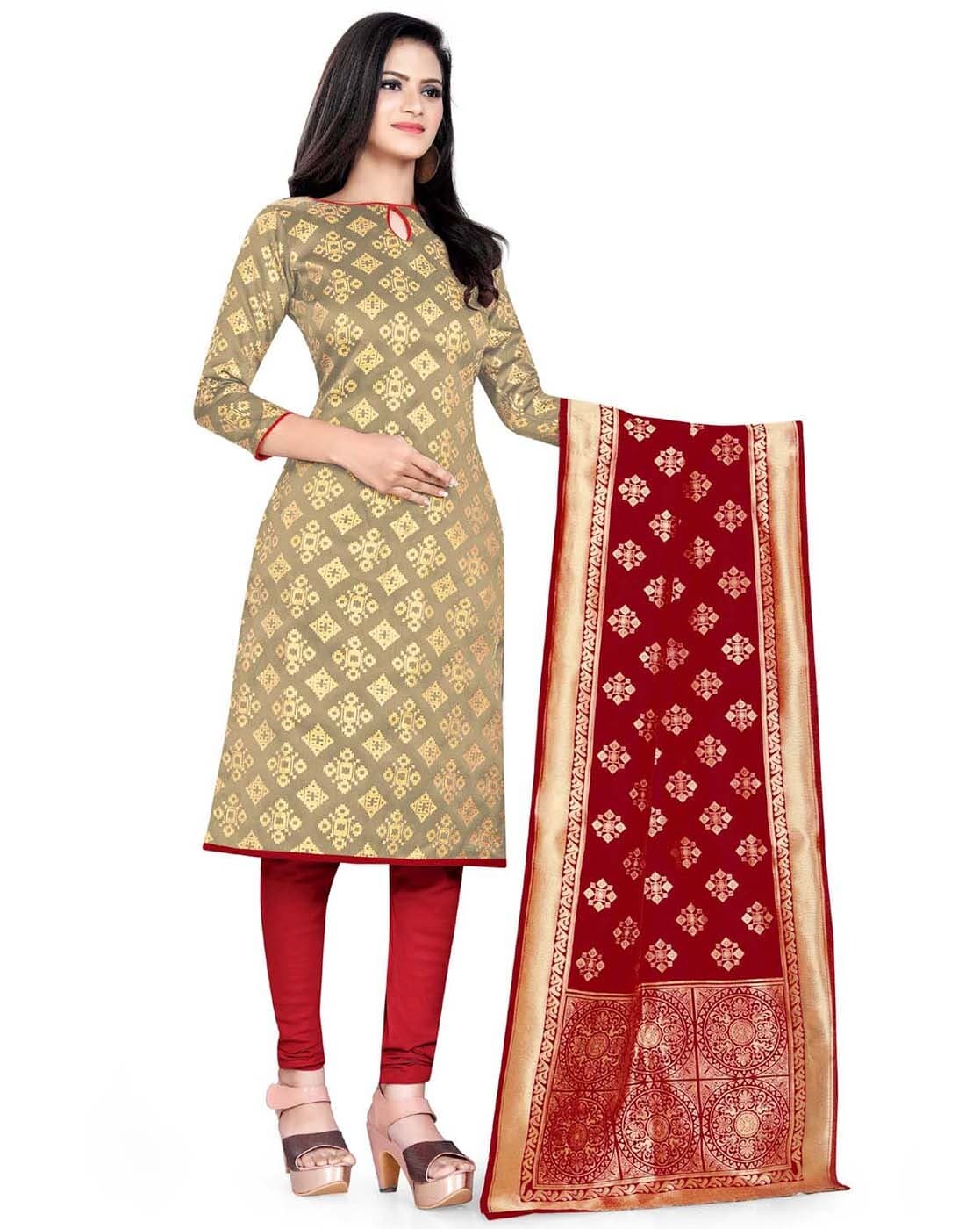 Buy Beige Dress Material for Women by Saree mall Online | Ajio.com