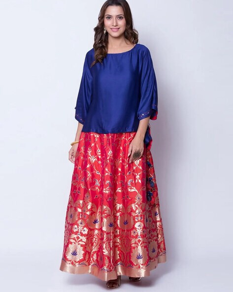 flared skirt and top set