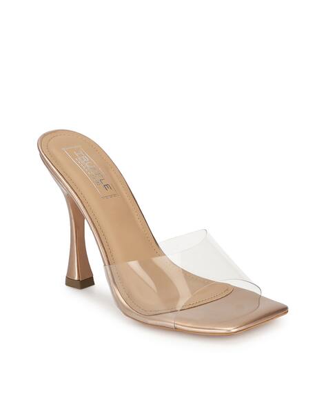 Truffle collection Stilettos with Clear Strap