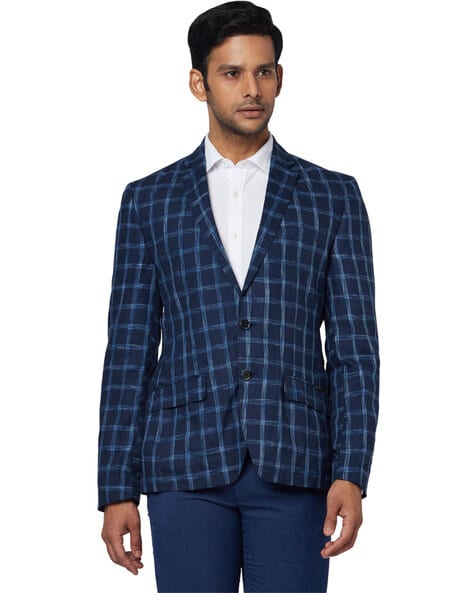 Park Avenue Checked Slim Fit Blazer