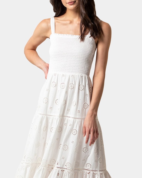 Sleeveless Strap Irregular Ruffles Boho White Maxi Dress - – Chic Boho Style