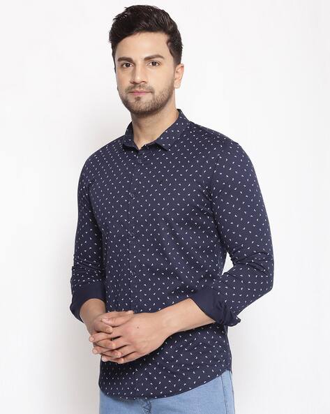SHOWOFF Men Leaf Print Slim Fit Shirt