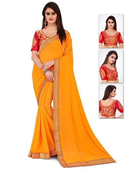 Buy Yellow Sarees for Women by ANAND Online | Ajio.com