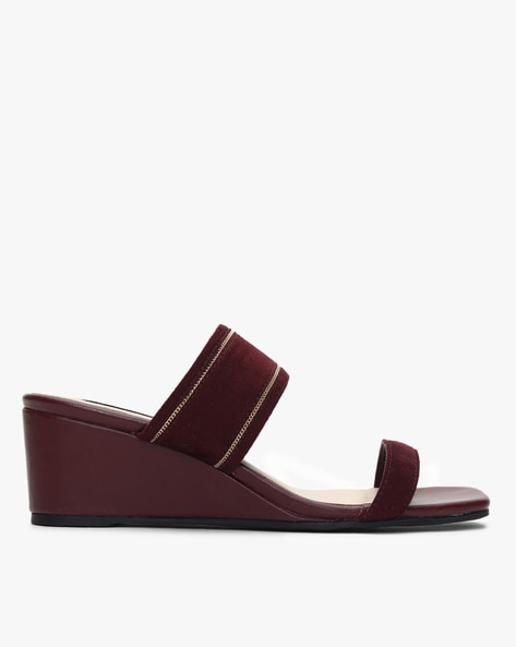 Burgundy best sale strappy sandals