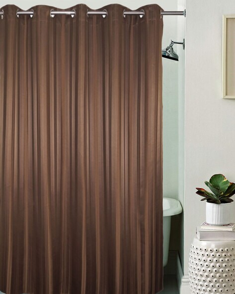 Brown Bath Curtains For Home, Brown Striped Shower Curtain