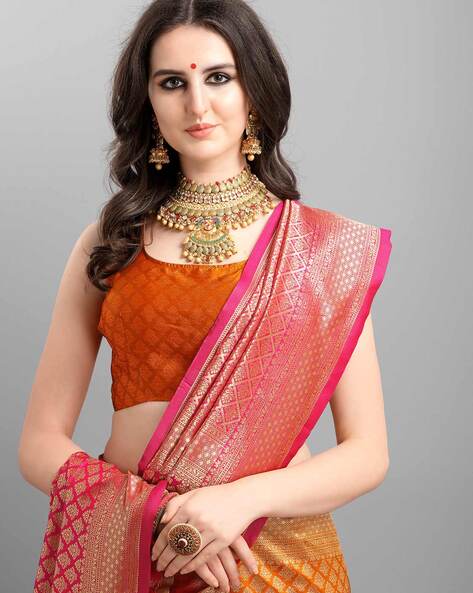 Buy Pink Sarees for Women by Ethnic Junction Online 