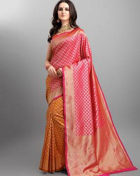 Buy Pink Sarees For Women By Ethnic Junction Online Ajio Com