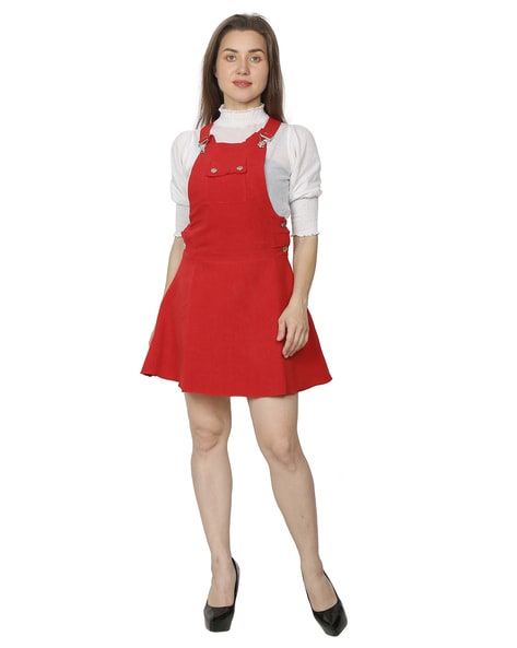 High neck pinafore outlet dress