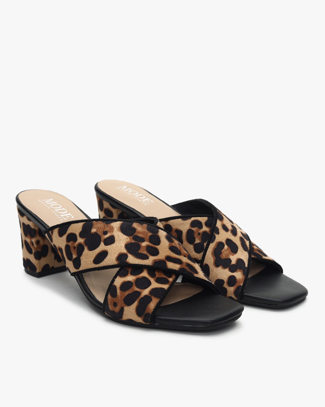 Fab Leopard Print Pointy Toe Block Heels | Cinderella Shoes
