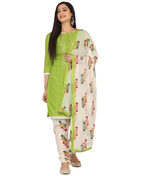 3-Piece Unstitched Dress Material Price in India