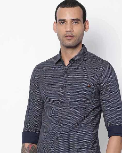 spykar navy blue shirt