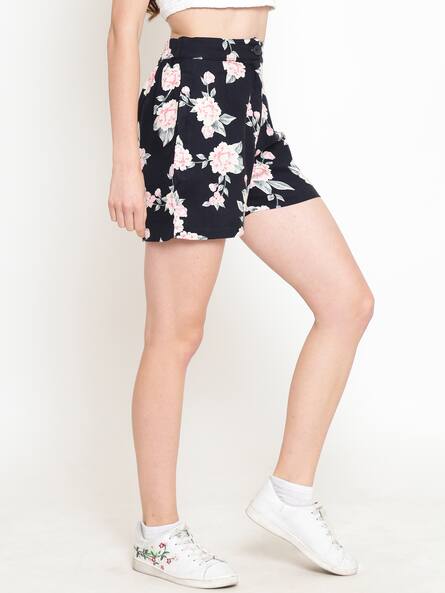 black floral shorts