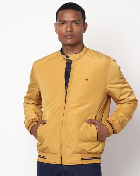 Jacket Viscose Casual Wear Regular fit Stand Collar Full Sleeve Stripe  Bomber La Scoot