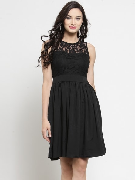 Ajio black dress best sale