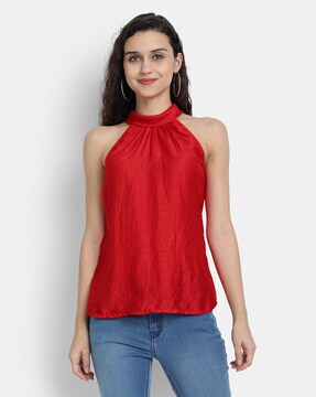 chiffon halter neck top