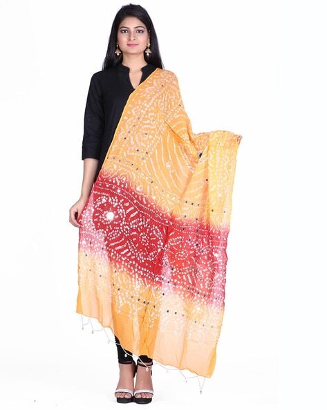 Embellished Dupatta with Mirror Accent Price in India