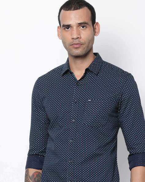 spykar navy blue shirt