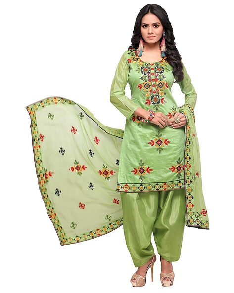 Embellished Unstitched Dress Material Price in India