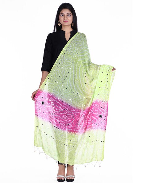Printed Dupatta with Embellishment Price in India