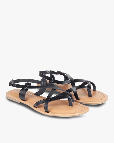 Ladies flat strappy discount sandals