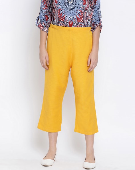 Buy Yellow Jeans & Pants for Women by Oxolloxo Online