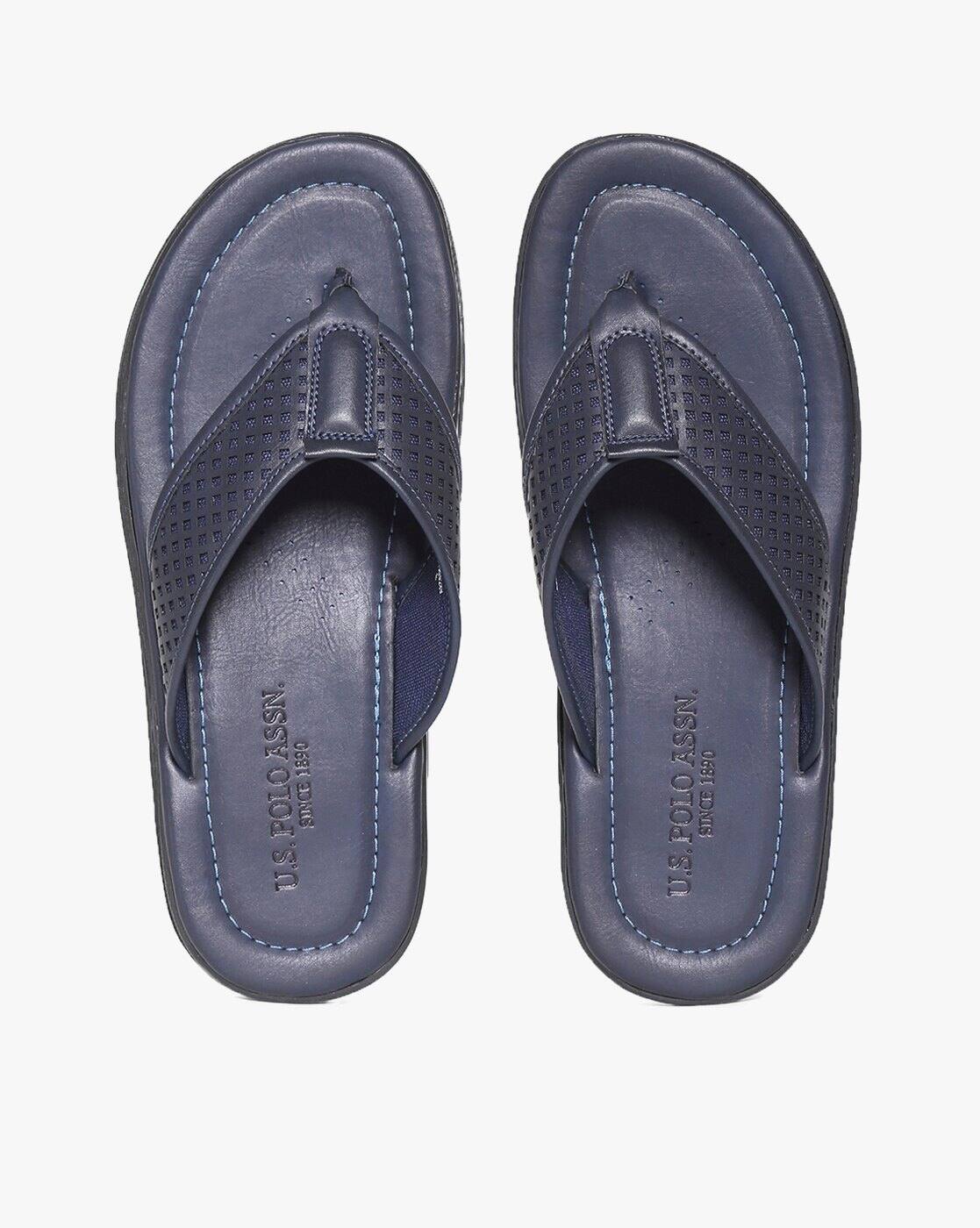 polo leather flip flops